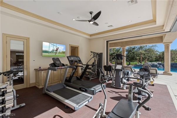 Fitness Equipment, Gym, Interior, Recessed Lighting