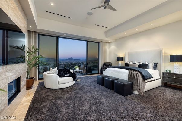 Bedroom, Fireplace, Interior, Recessed Lighting