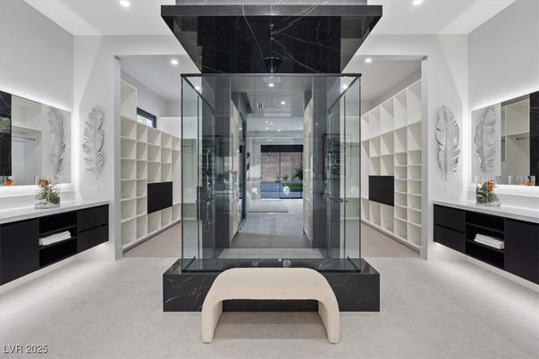 Interior, Marble Walls, Recessed Lighting, Walk-in Closets