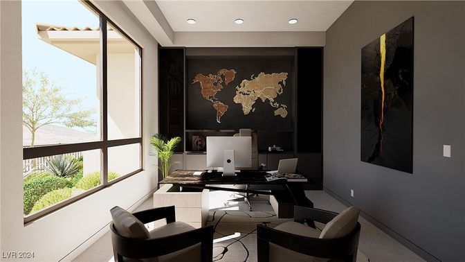 Home Office, Interior, Recessed Lighting