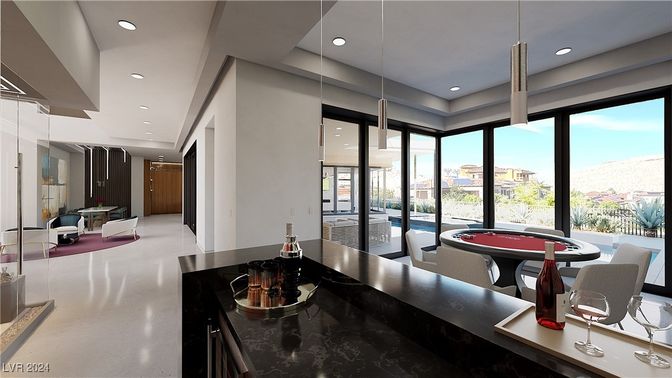 Billiard Table, Game Room, Interior, Recessed Lighting