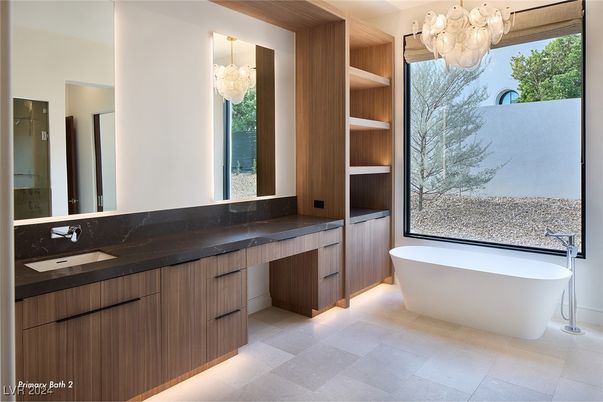 Bathroom, Chandelier, Dual Sink Vanities, Free Standing Baths, Interior