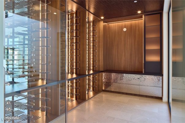 Elevator, Interior, Recessed Lighting, Wine Storage, Wooden Walls