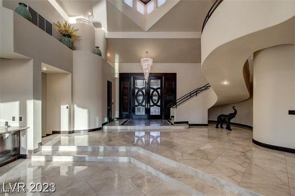 Chandelier, Interior, Marble, Recessed Lighting