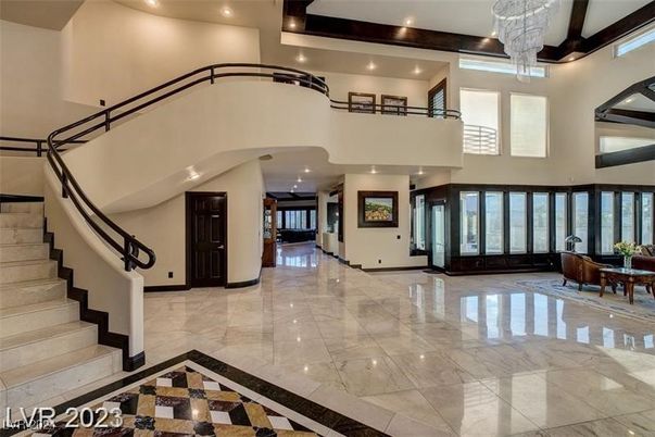 Chandelier, Interior, Marble, Recessed Lighting