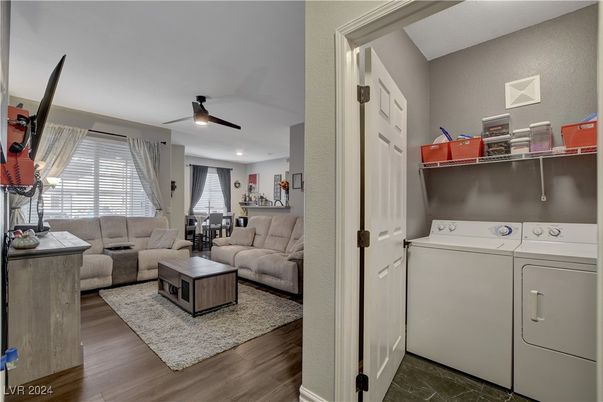 Interior, Living room, Recessed Lighting, Washer, Wood Texture Flooring