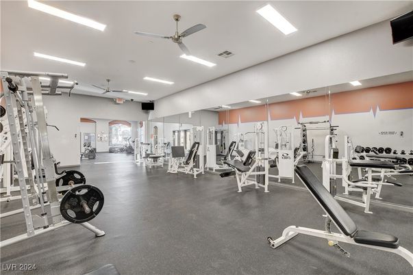 Fitness Equipment, Gym, Interior, Recessed Lighting