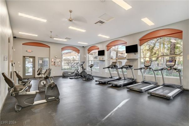 Fitness Equipment, Gym, Interior, Recessed Lighting