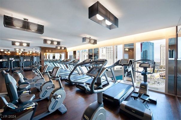 Fitness Equipment, Gym, Interior, Wood Texture Flooring