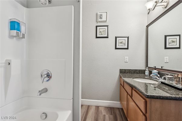 Bathroom, Dual Sink Vanities, Interior, Wood Texture Flooring