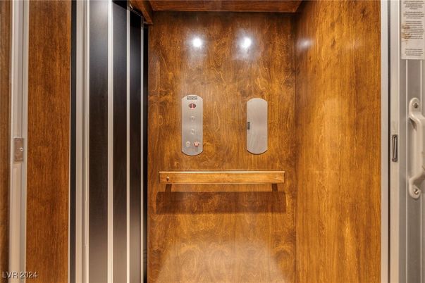 Elevator, Interior, Wooden Walls
