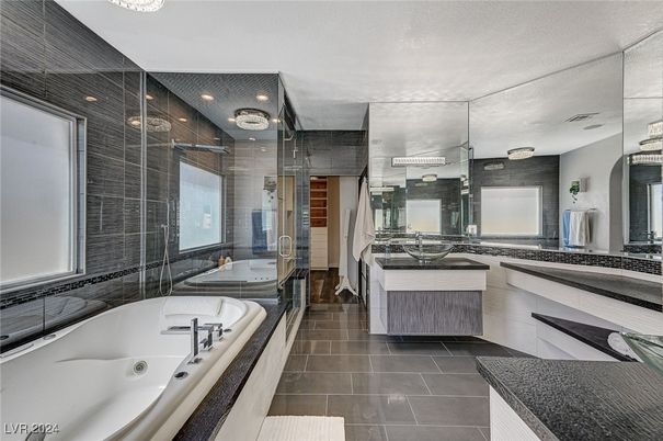 Bathroom, Dual Sink Vanities, Glass Shower, Interior