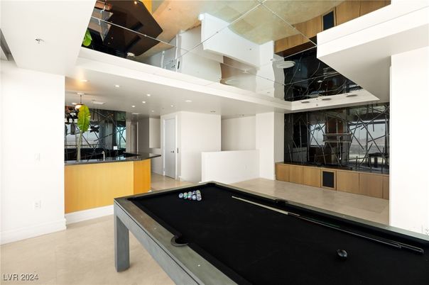 Billiard Table, Game Room, Interior, Recessed Lighting