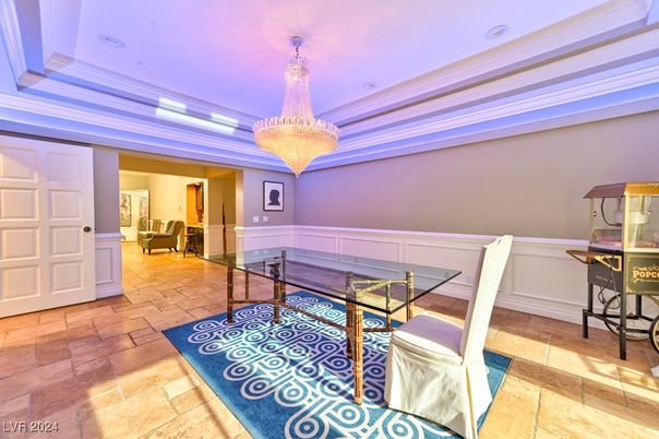 Chandelier, Dining room, Interior, Recessed Lighting