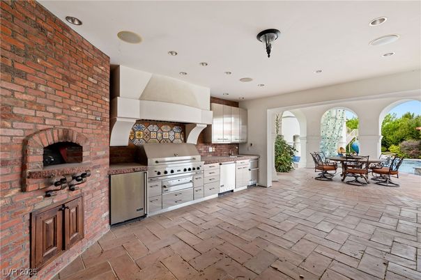Dining room, Interior, Kitchen, Recessed Lighting, Stone Walls