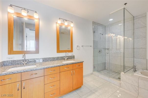 Bathroom, Dual Sink Vanities, Glass Shower, Interior