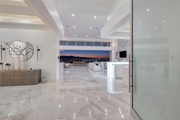 Fireplace, Interior, Living room, Marble, Marble Walls, Recessed Lighting