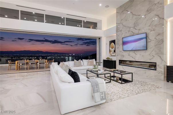 Fireplace, Interior, Living room, Marble, Marble Walls, Recessed Lighting