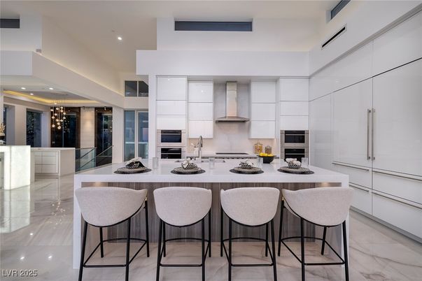 Interior, Kitchen, Marble, Recessed Lighting, Stainless Steel Appliances