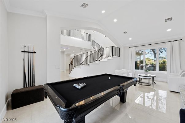 Billiard Table, Game Room, Interior, Recessed Lighting