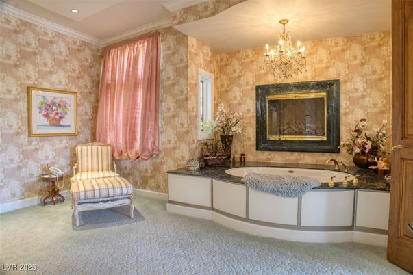 Bathroom, Chandelier, Interior, Recessed Lighting