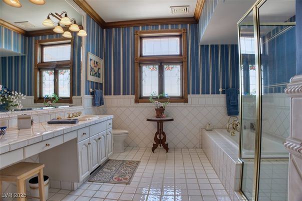 Bathroom, Glass Shower, Interior, Tile Countertops