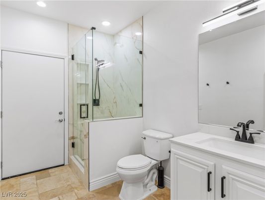 Bathroom, Glass Shower, Interior, Marble Walls, Recessed Lighting