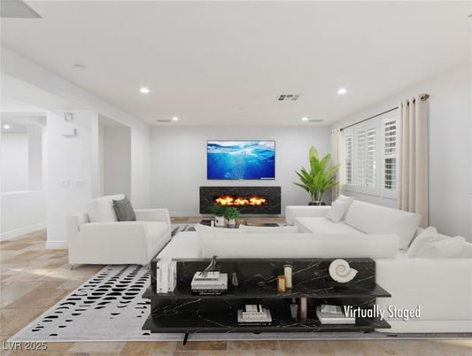 Fireplace, Interior, Living room, Recessed Lighting