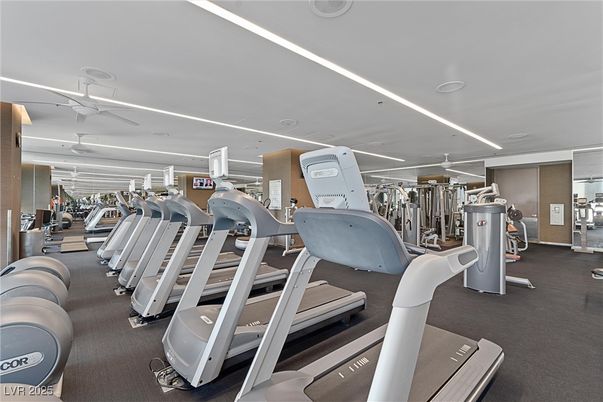 Fitness Equipment, Gym, Interior, Recessed Lighting