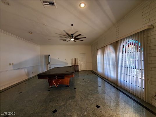 Billiard Table, Game Room, Interior, Recessed Lighting
