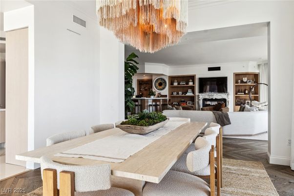 Chandelier, Dining room, Fireplace, Interior, Living room, Wood Texture Flooring