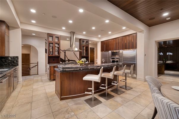Interior, Kitchen, Recessed Lighting, Stainless Steel Appliances, Wooden Ceilings