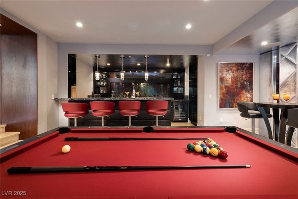 Billiard Table, Game Room, Interior, Pendant Lights, Recessed Lighting
