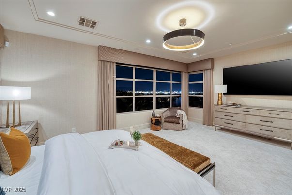 Bedroom, Interior, Pendant Lights, Recessed Lighting