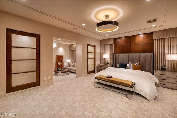 Bedroom, Interior, Pendant Lights, Recessed Lighting