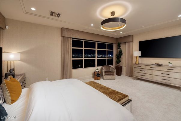 Bedroom, Interior, Pendant Lights, Recessed Lighting