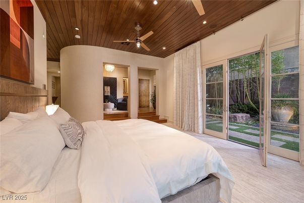 Bedroom, Interior, Recessed Lighting, Wooden Ceilings