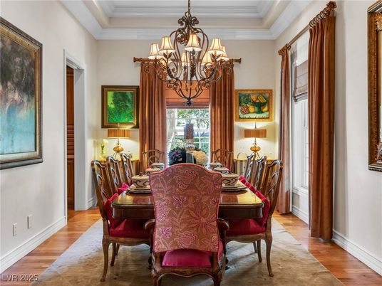Chandelier, Dining room, Interior, Wood Texture Flooring