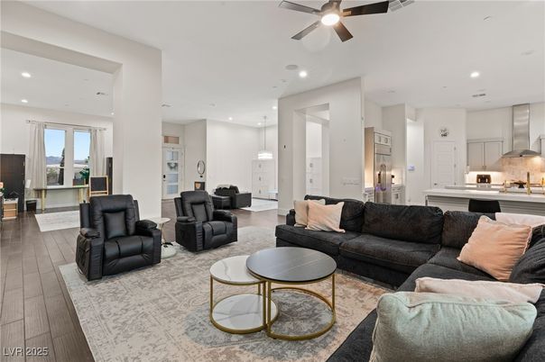 Interior, Kitchen, Living room, Pendant Lights, Recessed Lighting, Stainless Steel Appliances, Wood Texture Flooring