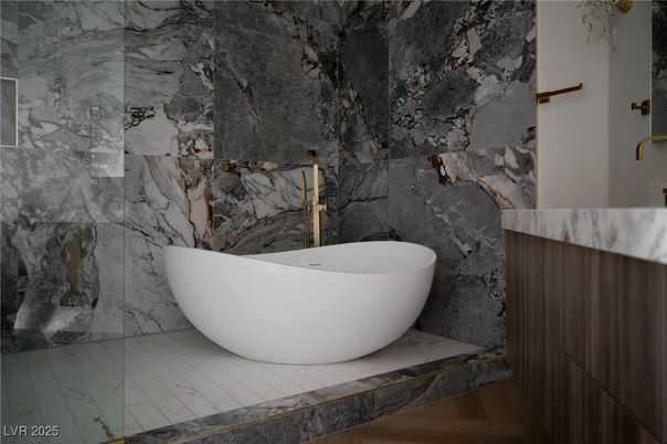 Bathroom, Free Standing Baths, Interior, Marble Walls