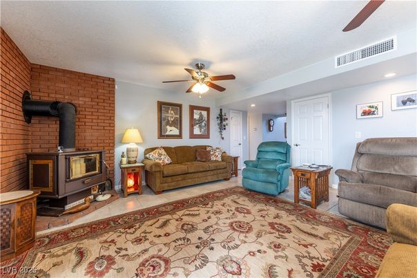 Interior, Living room, Recessed Lighting, Stone Walls