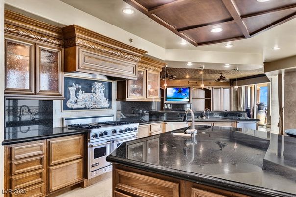 Interior, Kitchen, Recessed Lighting, Stainless Steel Appliances, Wooden Ceilings