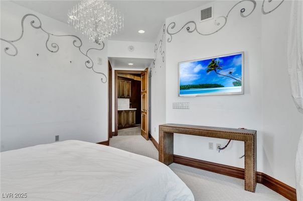 Bedroom, Chandelier, Interior, Recessed Lighting