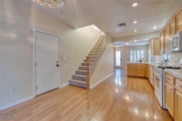 Interior, Kitchen, Recessed Lighting, Wood Texture Flooring