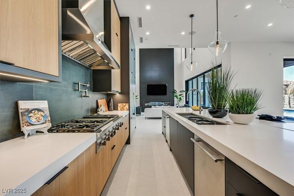 Interior, Kitchen, Pendant Lights, Recessed Lighting, Stainless Steel Appliances