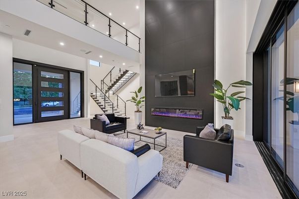 Fireplace, Interior, Living room, Recessed Lighting