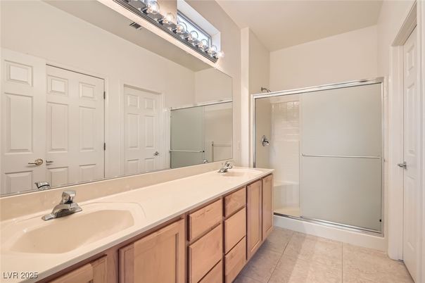Bathroom, Dual Sink Vanities, Glass Shower, Interior