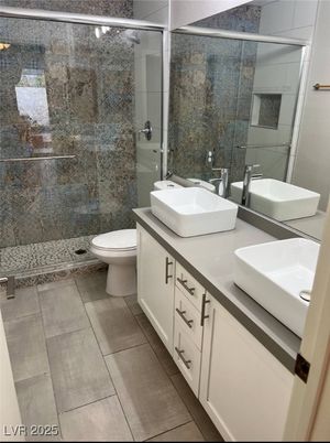 Bathroom, Dual Sink Vanities, Glass Shower, Interior