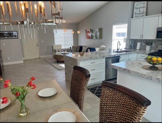 Dining room, Interior, Kitchen, Living room, Pendant Lights