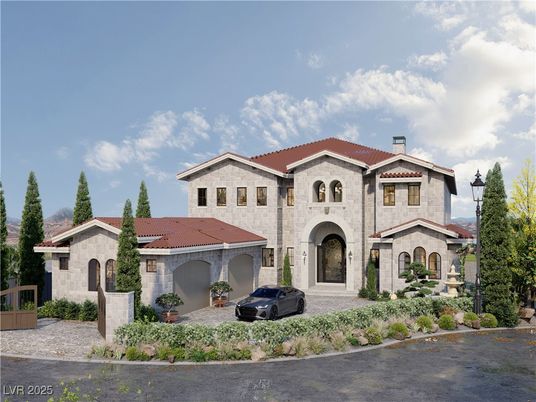 Attached, Exterior, Facade, Mediterranean